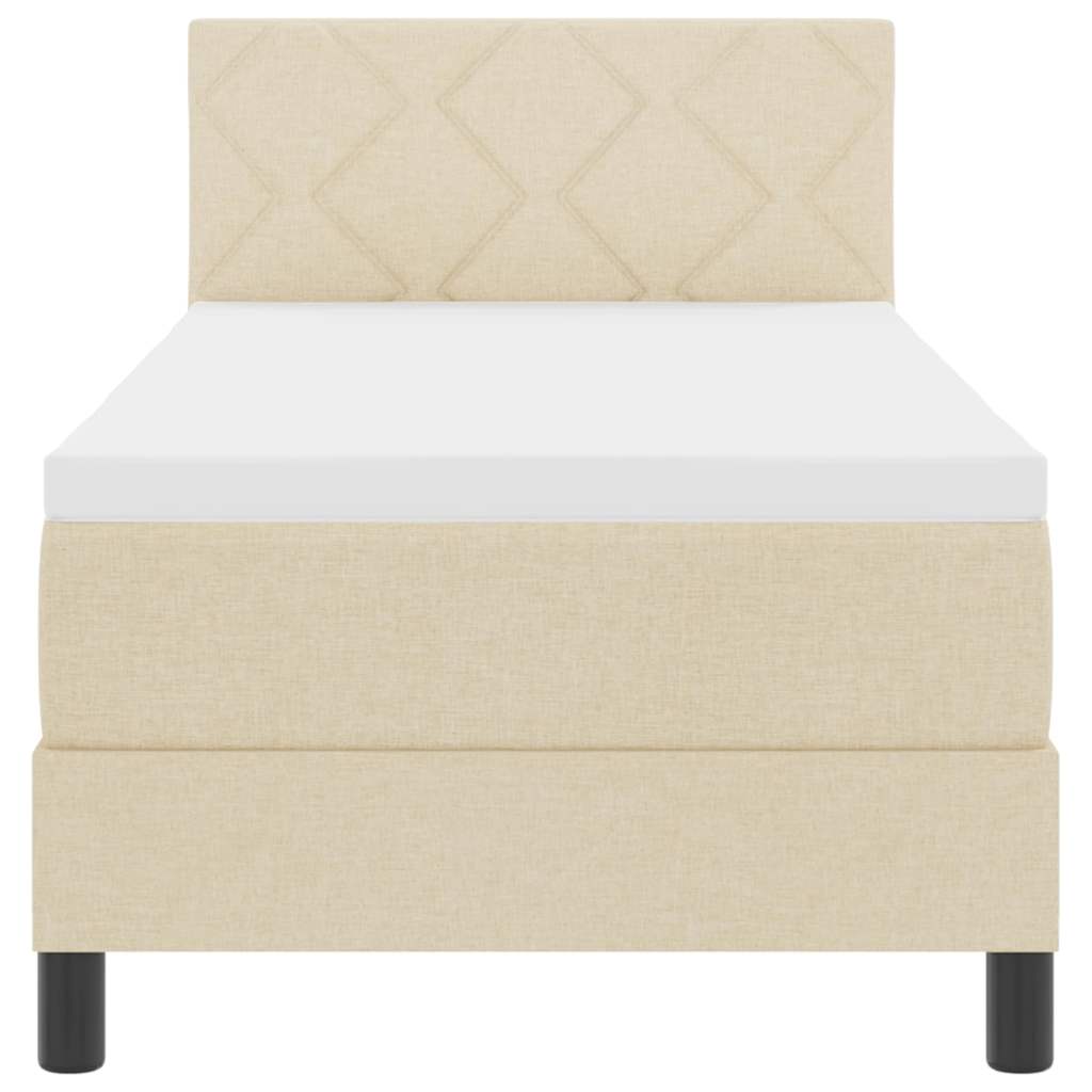Boxspring bed met matras met LED Crème 80 x 200 cm Stof is nu te koop bij PeponiXL, paradijselijk wonen!