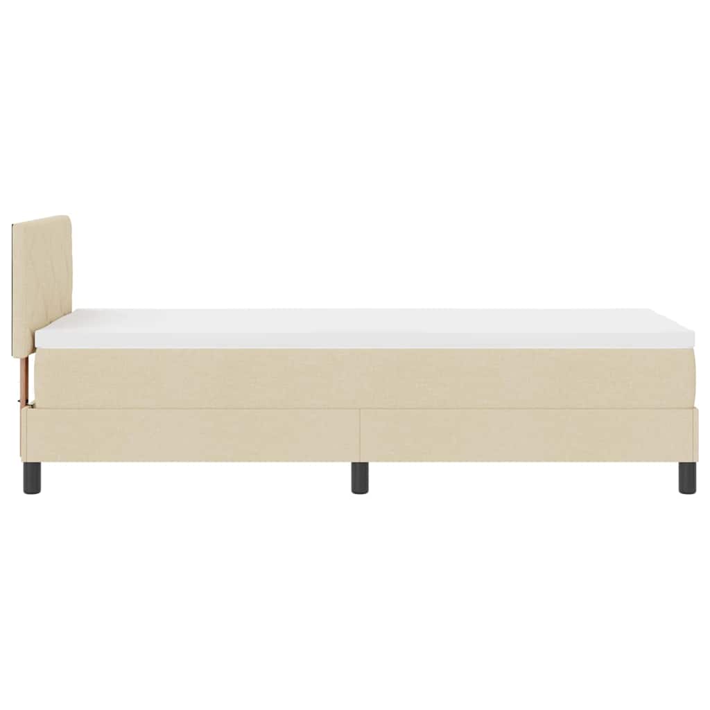 Boxspring bed met matras met LED Crème 80 x 200 cm Stof is nu te koop bij PeponiXL, paradijselijk wonen!