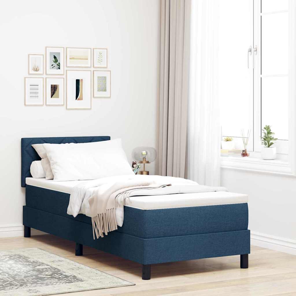 Boxspring bed met matras met LED Blauw 80 x 200 cm Stof is nu te koop bij PeponiXL, paradijselijk wonen!