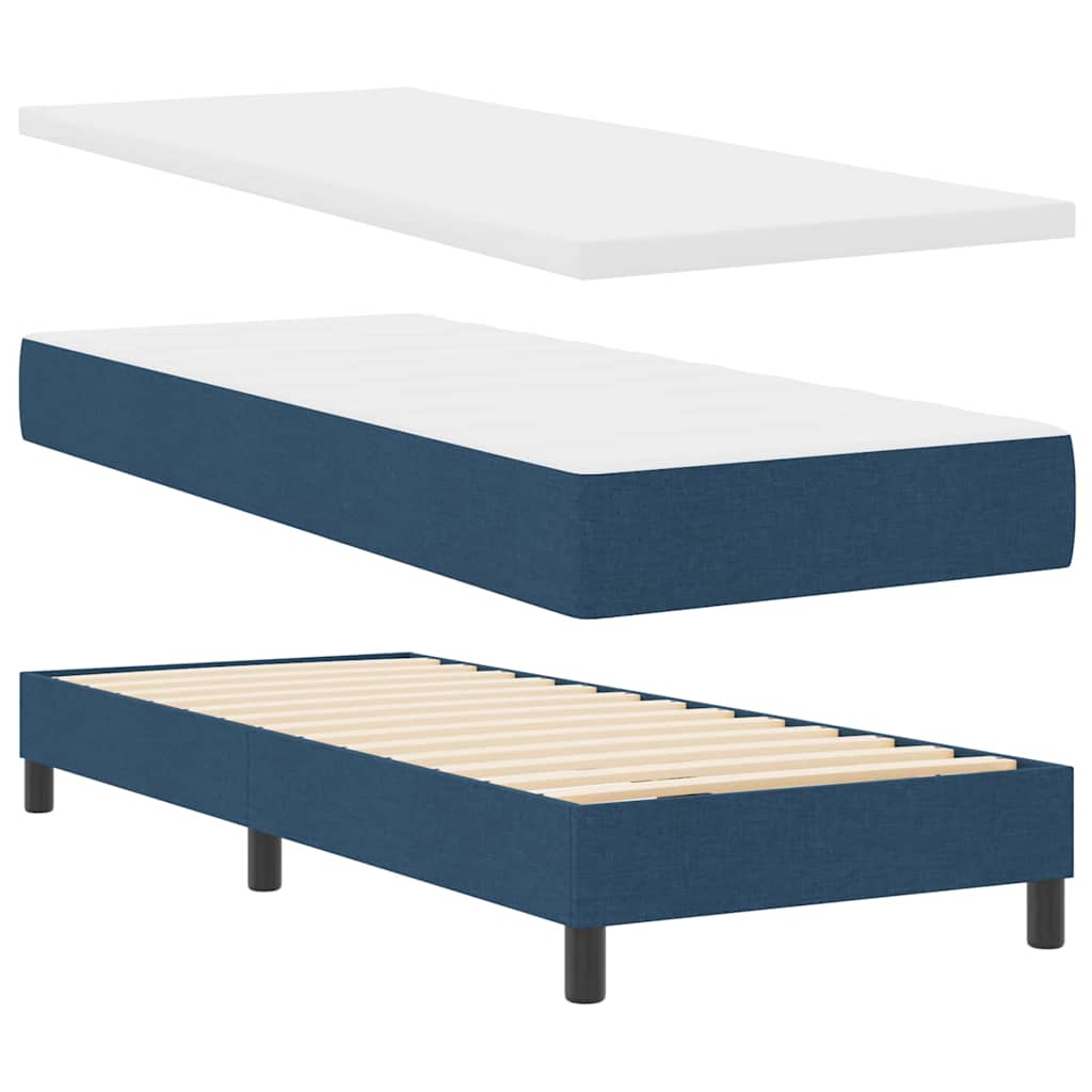 Boxspring bed met matras met LED Blauw 80 x 200 cm Stof is nu te koop bij PeponiXL, paradijselijk wonen!