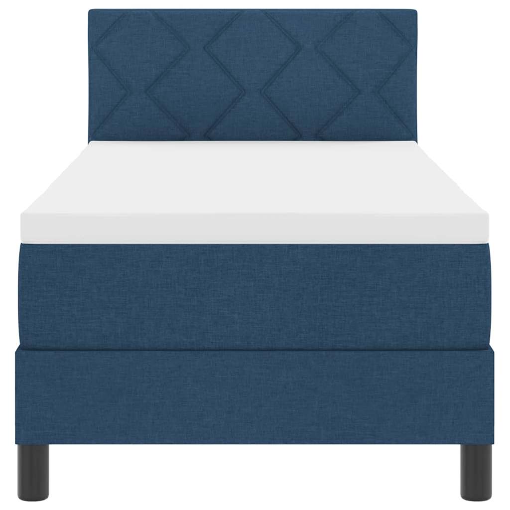 Boxspring bed met matras met LED Blauw 80 x 200 cm Stof is nu te koop bij PeponiXL, paradijselijk wonen!
