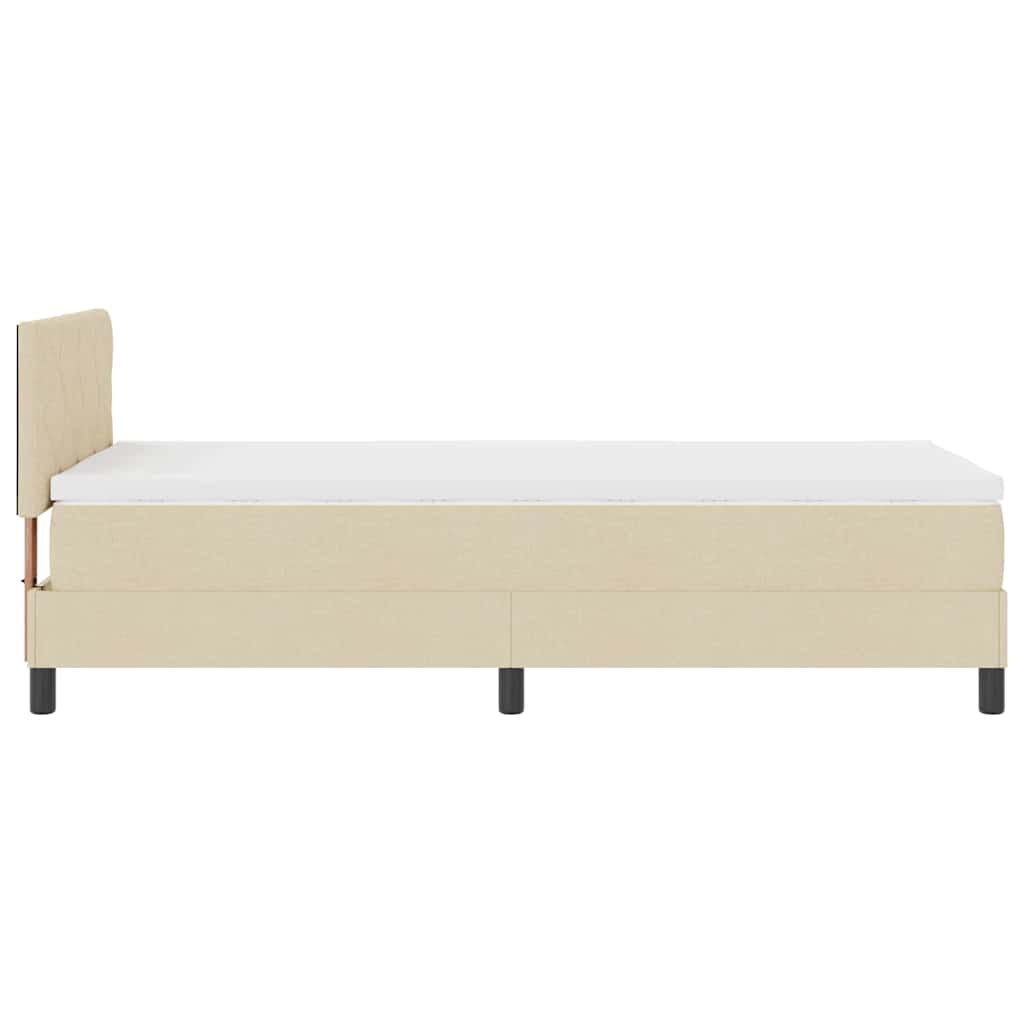 Boxspring bed met matras met LED Crème 90 x 190 cm Stof is nu te koop bij PeponiXL, paradijselijk wonen!