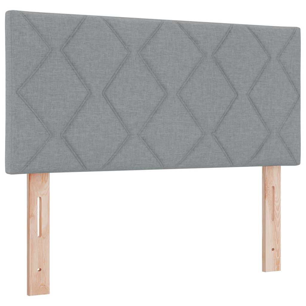 Boxspring bed met matras met LED Lichtgrijs 90 x 200 cm Stof is nu te koop bij PeponiXL, paradijselijk wonen!