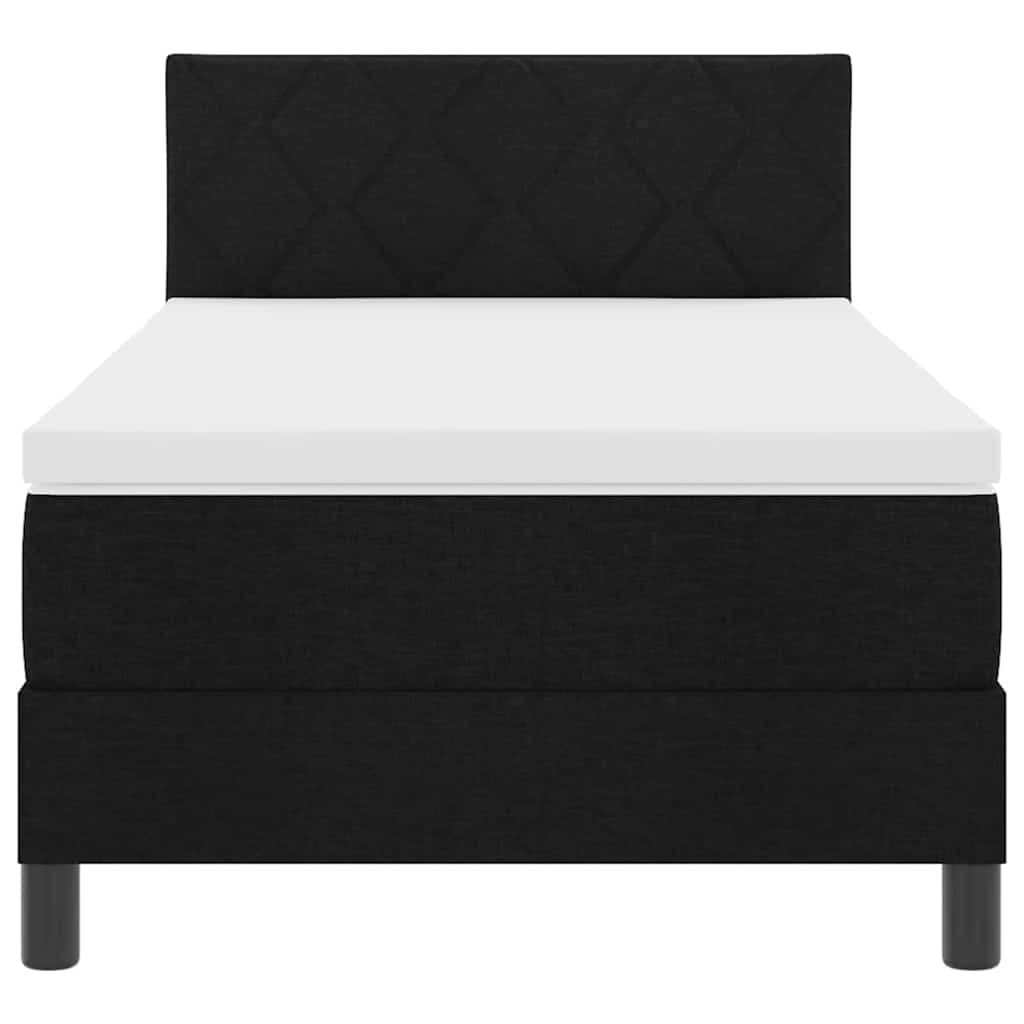 Boxspring bed met matras met LED Zwart 90 x 200 cm Stof is nu te koop bij PeponiXL, paradijselijk wonen!