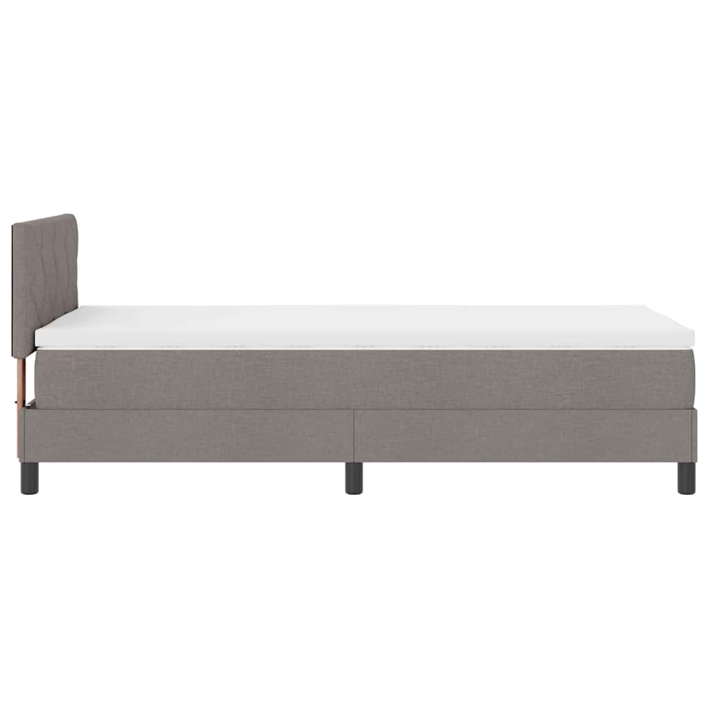 Boxspring bed met matras met LED Taupe 100 x 200 cm Stof is nu te koop bij PeponiXL, paradijselijk wonen!