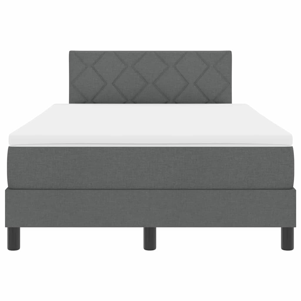 Boxspring bed met matras met LED Donkergrijs 120 x 190 cm Stof is nu te koop bij PeponiXL, paradijselijk wonen!
