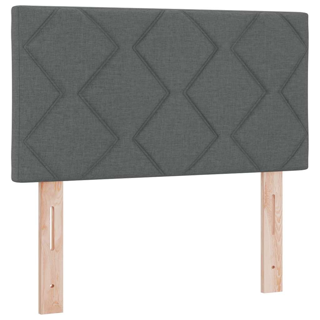 Boxspring bed met matras met LED Donkergrijs 120 x 200 cm Stof is nu te koop bij PeponiXL, paradijselijk wonen!