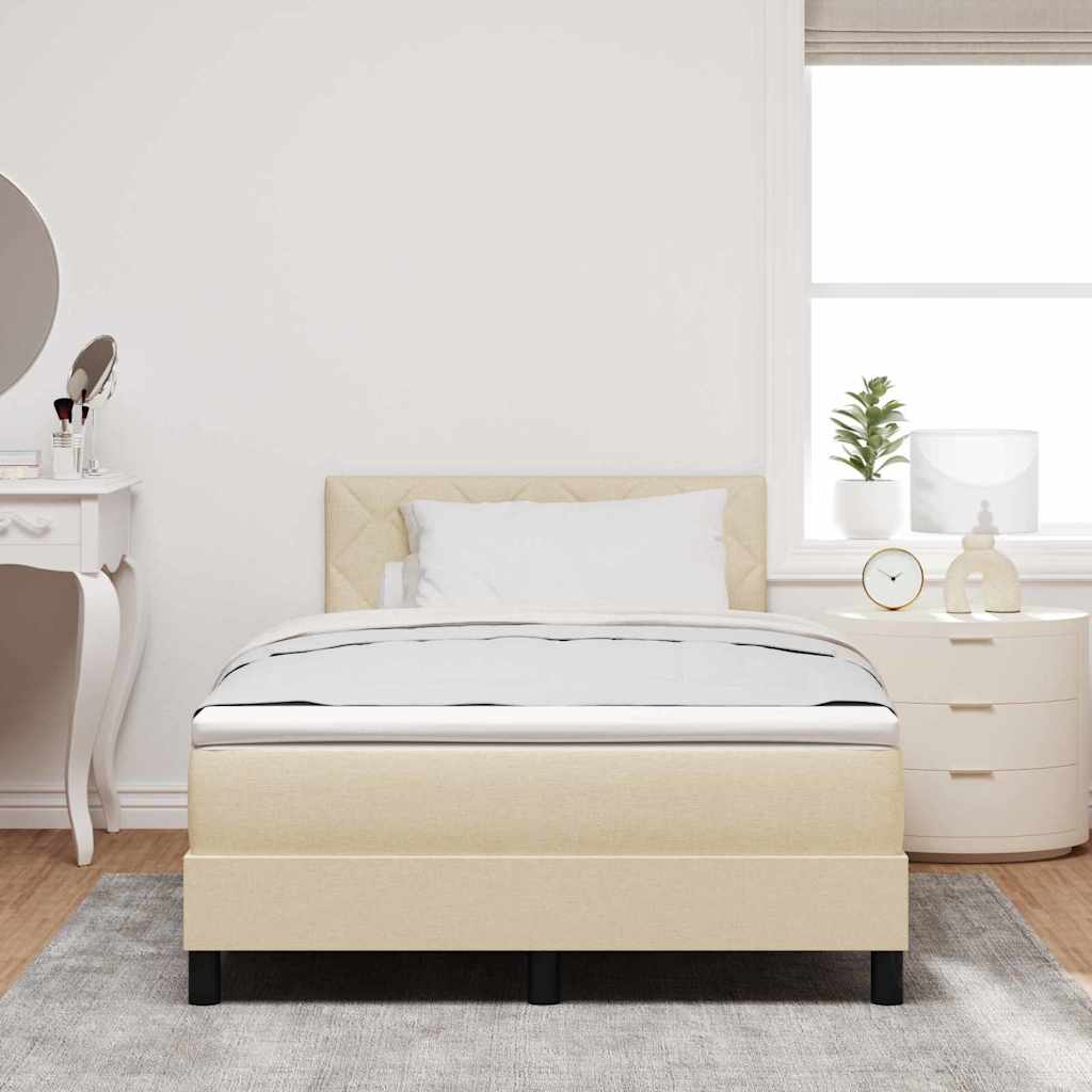 Boxspring bed met matras met LED Crème 120 x 200 cm Stof is nu te koop bij PeponiXL, paradijselijk wonen!