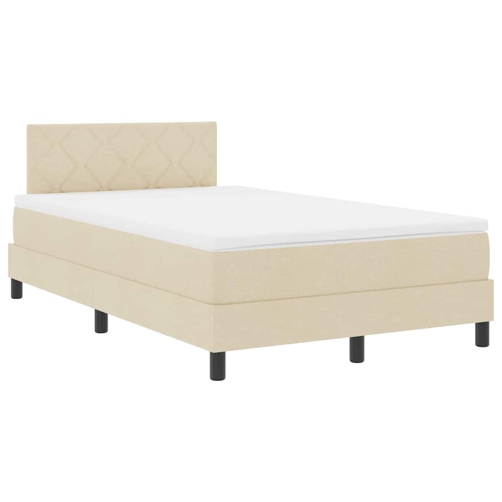 Boxspring bed met matras met LED Crème 120 x 200 cm Stof is nu te koop bij PeponiXL, paradijselijk wonen!