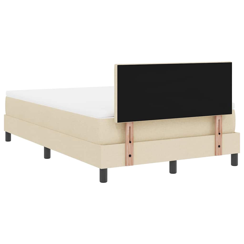 Boxspring bed met matras met LED Crème 120 x 200 cm Stof is nu te koop bij PeponiXL, paradijselijk wonen!