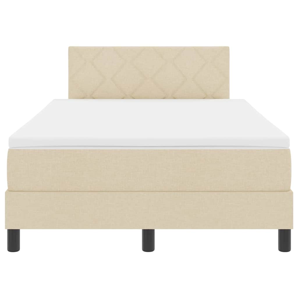 Boxspring bed met matras met LED Crème 120 x 200 cm Stof is nu te koop bij PeponiXL, paradijselijk wonen!