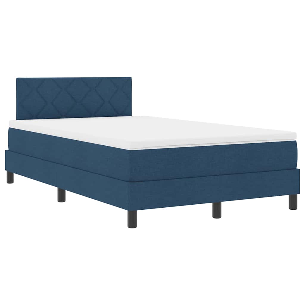 Boxspring bed met matras met LED Blauw 120 x 200 cm Stof is nu te koop bij PeponiXL, paradijselijk wonen!
