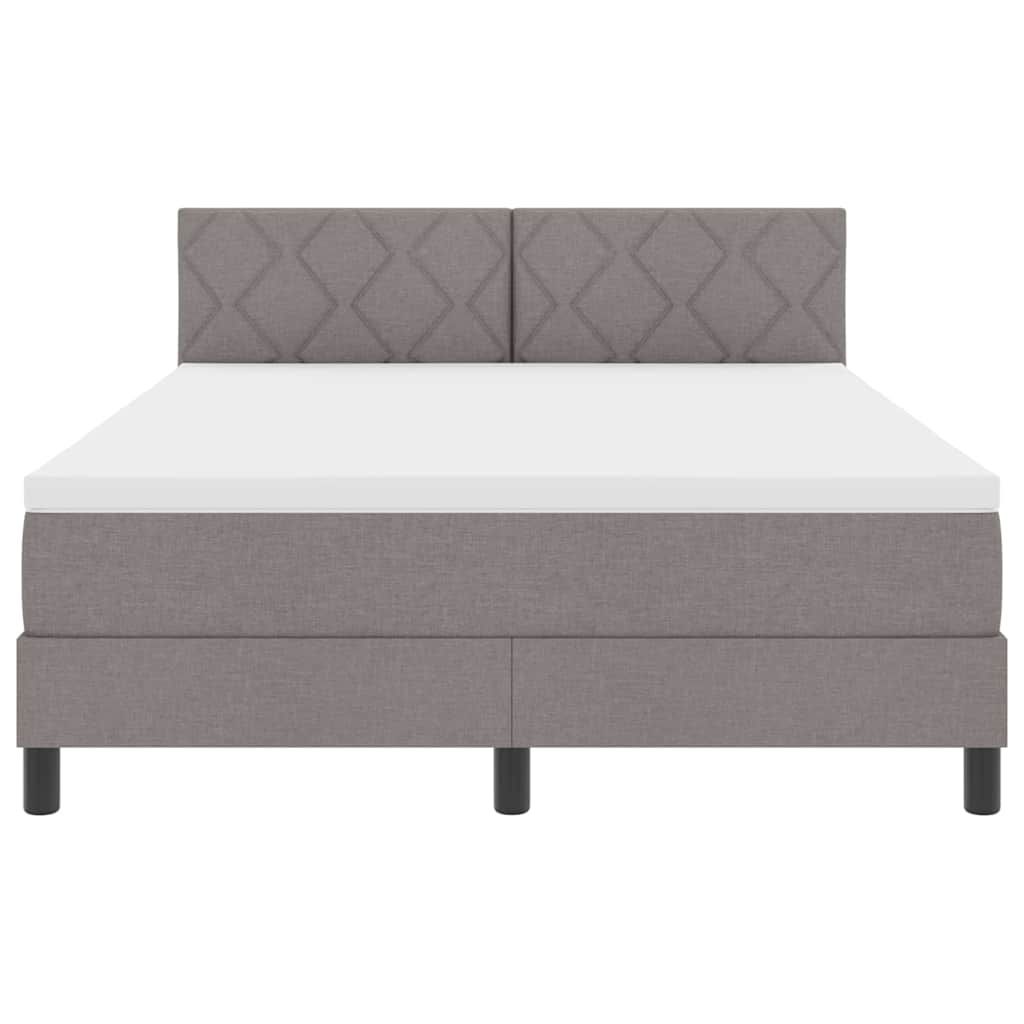 Boxspring bed met matras met LED Taupe 160 x 200 cm Stof is nu te koop bij PeponiXL, paradijselijk wonen!
