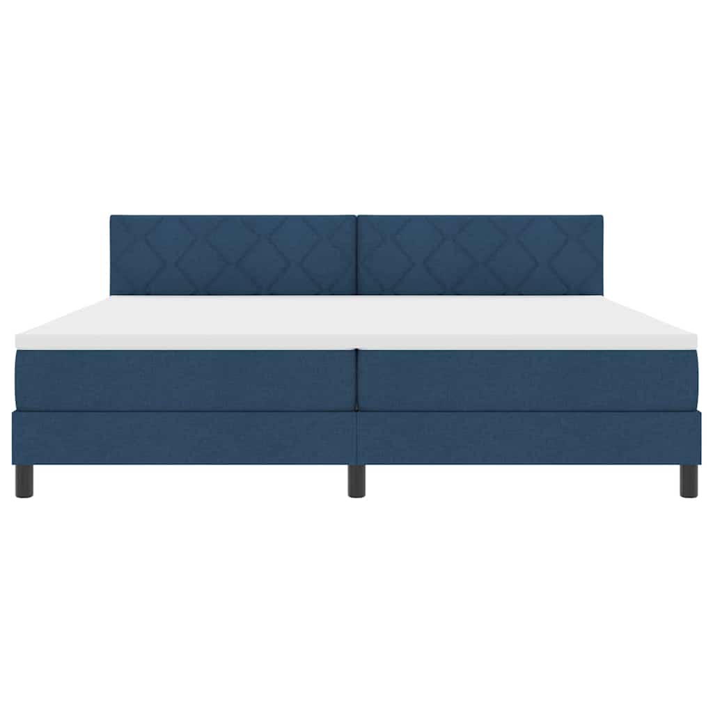 Boxspring bed met matras met LED Blauw 200 x 200 cm Stof is nu te koop bij PeponiXL, paradijselijk wonen!