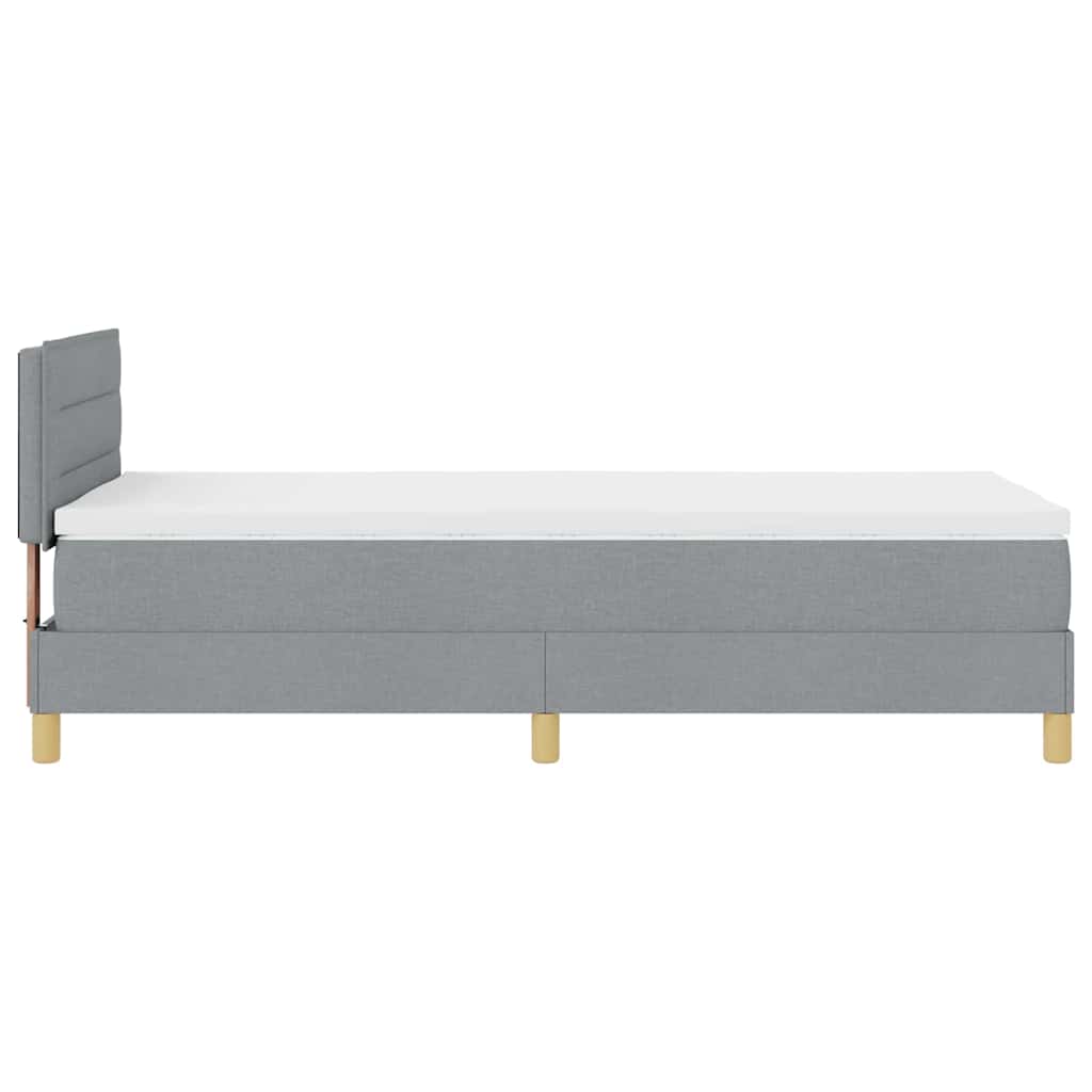 LED Box Spring Bed met hoofdeinde Lichtgrijs 80 x 200 cm Stof is nu te koop bij PeponiXL, paradijselijk wonen!