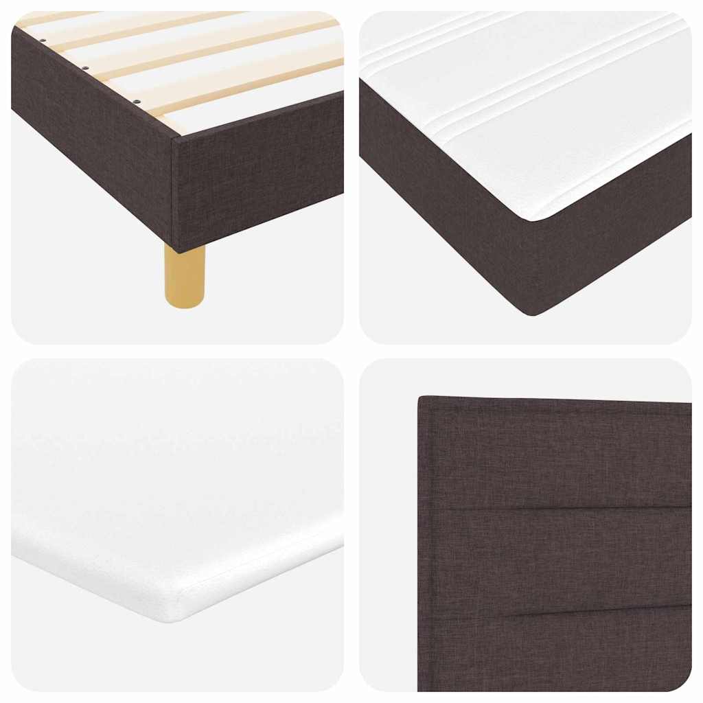 LED Box Spring Bed met hoofdeinde Donkerbruin 80 x 200 cm Stof is nu te koop bij PeponiXL, paradijselijk wonen!