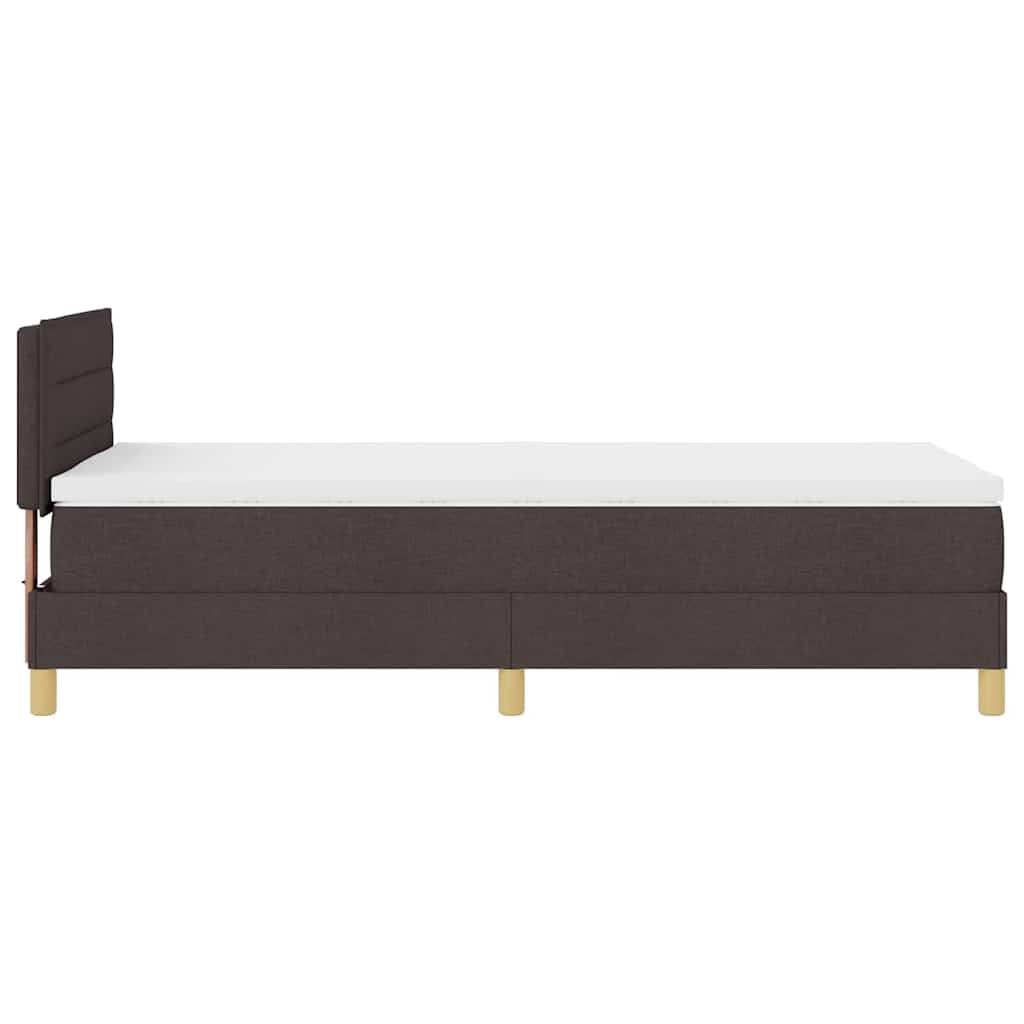LED Box Spring Bed met hoofdeinde Donkerbruin 80 x 200 cm Stof is nu te koop bij PeponiXL, paradijselijk wonen!