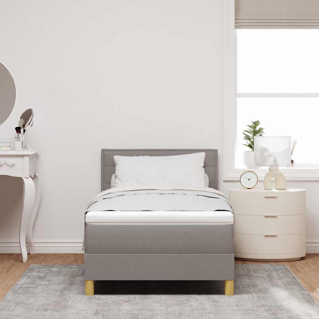 LED Box Spring Bed met hoofdeinde Taupe 80 x 200 cm Stof is nu te koop bij PeponiXL, paradijselijk wonen!