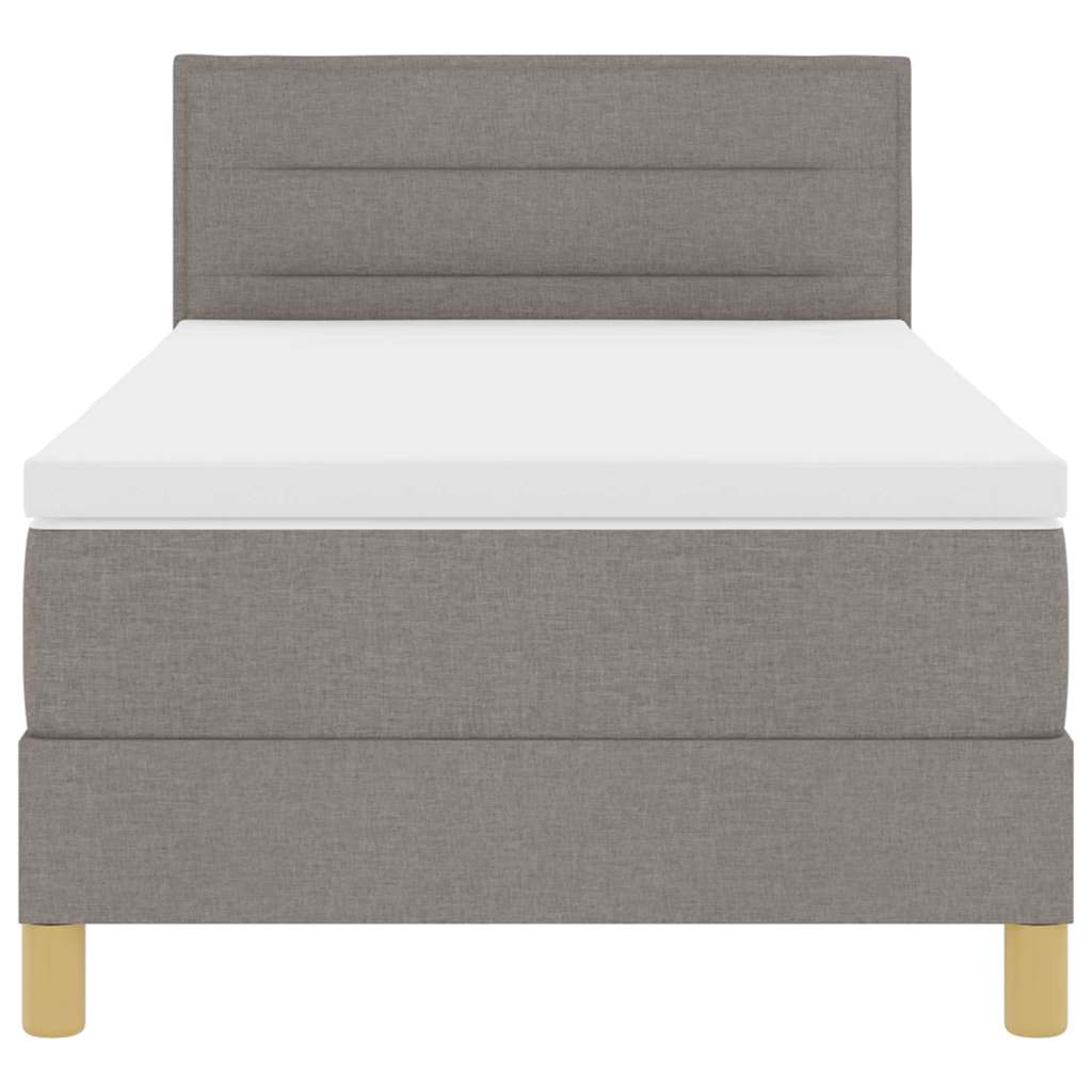 LED Box Spring Bed met hoofdeinde Taupe 80 x 200 cm Stof is nu te koop bij PeponiXL, paradijselijk wonen!