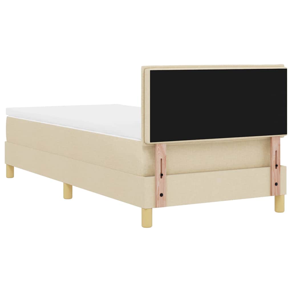 LED Box Spring Bed met hoofdeinde Crème 80 x 200 cm Stof is nu te koop bij PeponiXL, paradijselijk wonen!