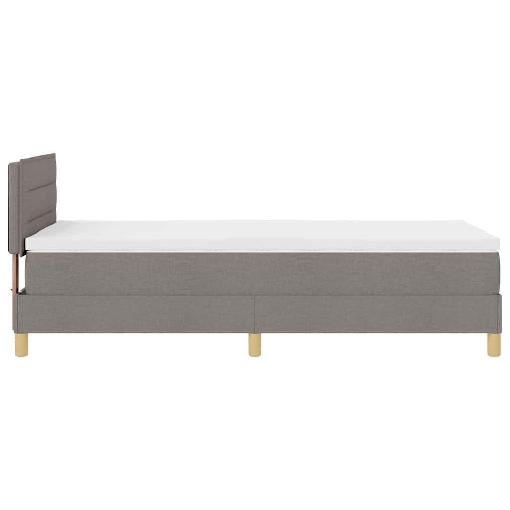 LED Box Spring Bed met hoofdeinde Taupe 90 x 190 cm Stof is nu te koop bij PeponiXL, paradijselijk wonen!