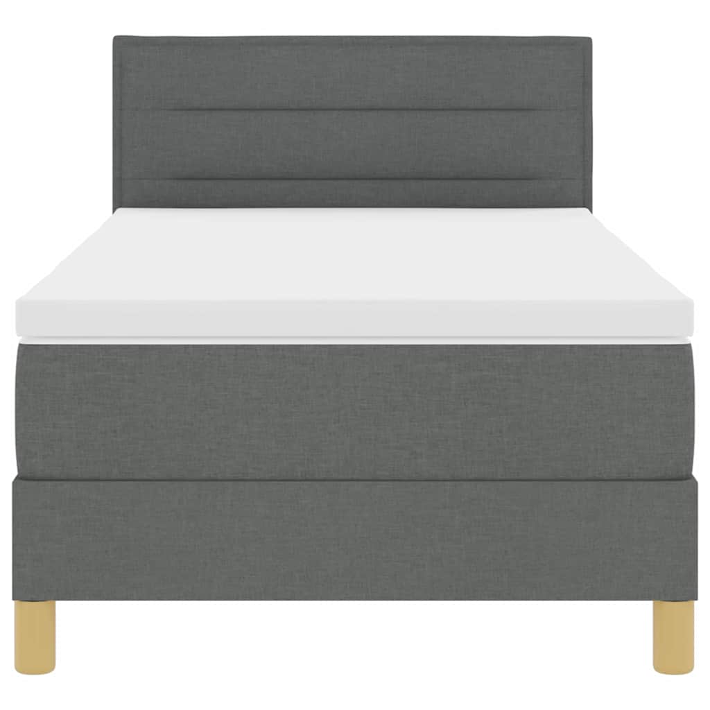 LED Box Spring Bed met hoofdeinde Donkergrijs 90 x 200 cm Stof is nu te koop bij PeponiXL, paradijselijk wonen!