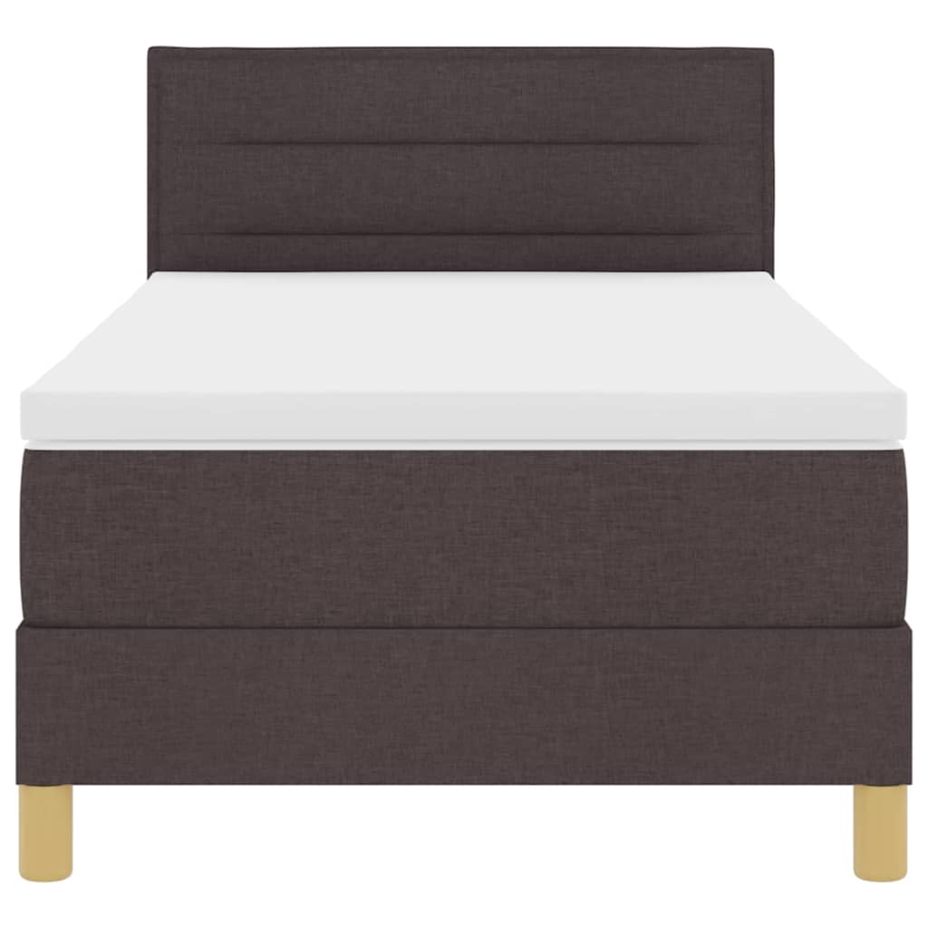 LED Box Spring Bed met hoofdeinde Donkerbruin 90 x 200 cm Stof is nu te koop bij PeponiXL, paradijselijk wonen!