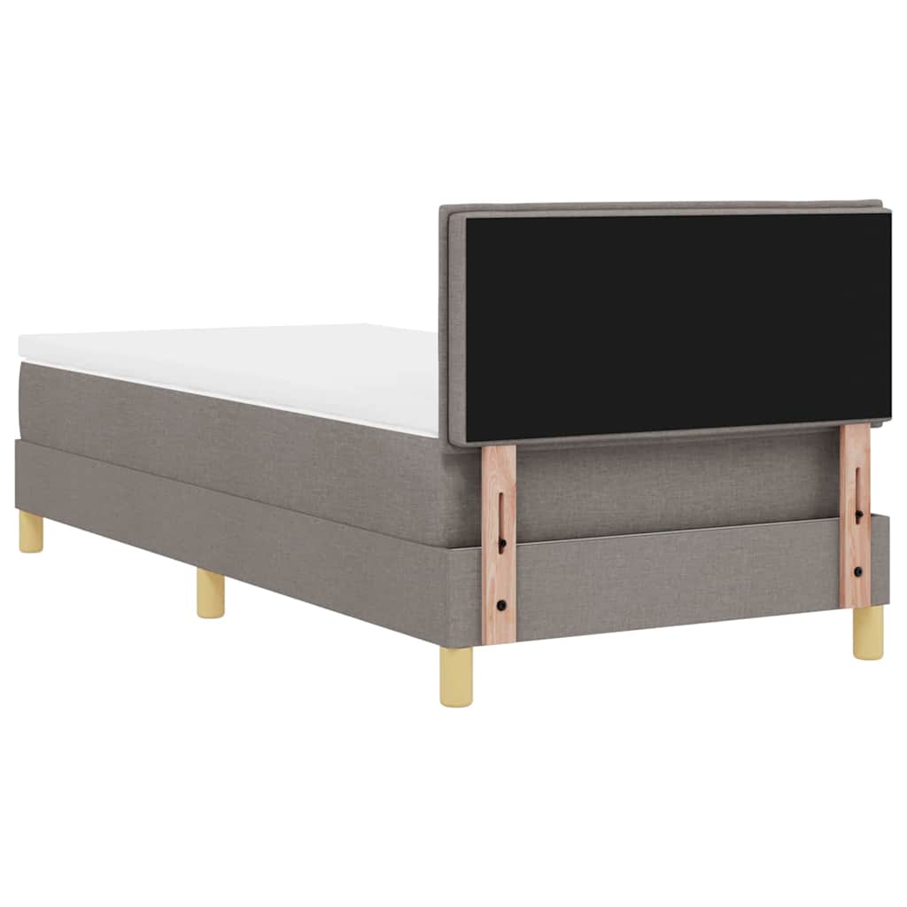 LED Box Spring Bed met hoofdeinde Taupe 90 x 200 cm Stof is nu te koop bij PeponiXL, paradijselijk wonen!