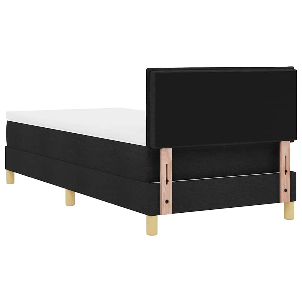 LED Box Spring Bed met hoofdeinde Zwart 100 x 200 cm Stof is nu te koop bij PeponiXL, paradijselijk wonen!