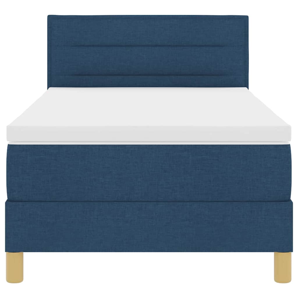 LED Box Spring Bed met hoofdeinde Blauw 100 x 200 cm Stof is nu te koop bij PeponiXL, paradijselijk wonen!
