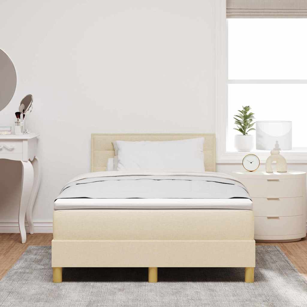 LED Box Spring Bed met hoofdeinde Crème 120 x 190 cm Stof is nu te koop bij PeponiXL, paradijselijk wonen!