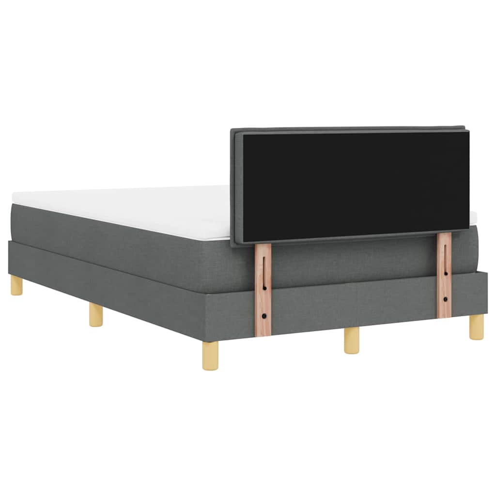 LED Box Spring Bed met hoofdeinde Donkergrijs 120 x 200 cm Stof is nu te koop bij PeponiXL, paradijselijk wonen!