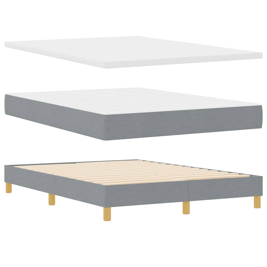 LED Box Spring Bed met hoofdeinde Lichtgrijs 140 x 190 cm Stof is nu te koop bij PeponiXL, paradijselijk wonen!
