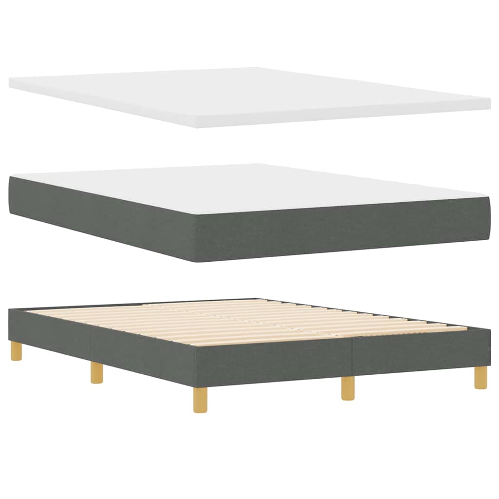 LED Box Spring Bed met hoofdeinde Donkergrijs 140 x 190 cm Stof is nu te koop bij PeponiXL, paradijselijk wonen!