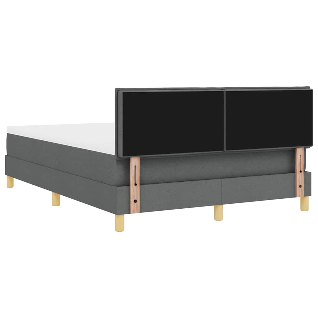 LED Box Spring Bed met hoofdeinde Donkergrijs 140 x 190 cm Stof is nu te koop bij PeponiXL, paradijselijk wonen!