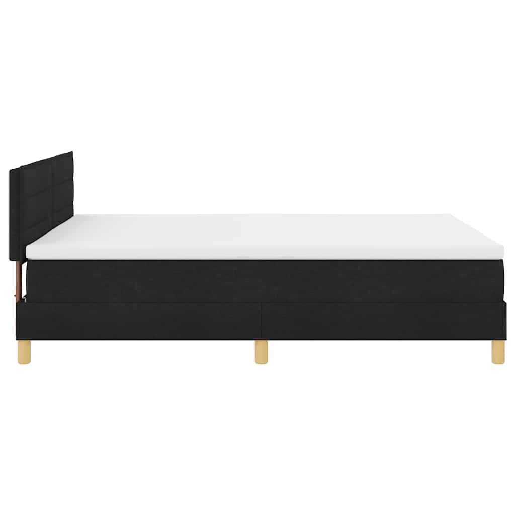 LED Box Spring Bed met hoofdeinde Zwart 140 x 190 cm Stof is nu te koop bij PeponiXL, paradijselijk wonen!