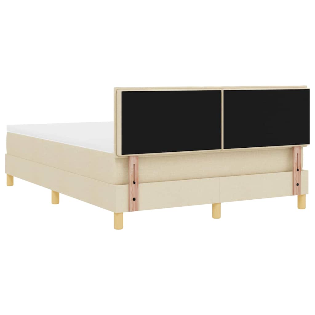 LED Box Spring Bed met hoofdeinde Crème 140 x 190 cm Stof is nu te koop bij PeponiXL, paradijselijk wonen!