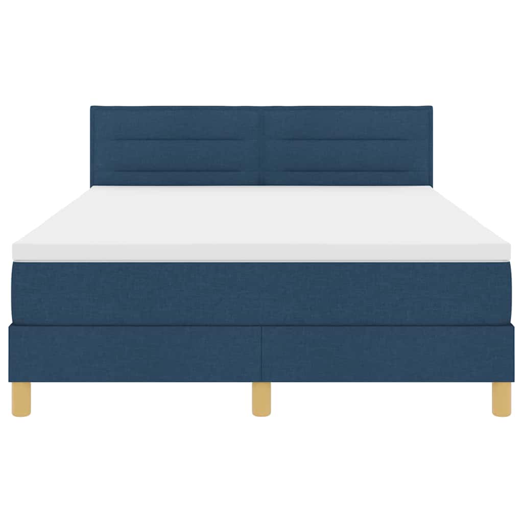 LED Box Spring Bed met kussen Blauw 140 x 190 cm Stof is nu te koop bij PeponiXL, paradijselijk wonen!