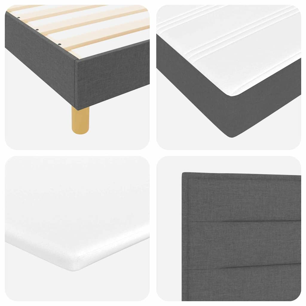 LED Box Spring Bed met hoofdeinde Donkergrijs 140 x 200 cm Stof is nu te koop bij PeponiXL, paradijselijk wonen!