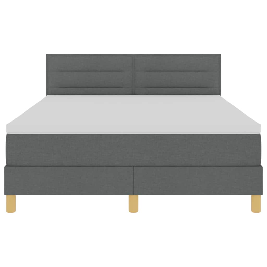 LED Box Spring Bed met hoofdeinde Donkergrijs 140 x 200 cm Stof is nu te koop bij PeponiXL, paradijselijk wonen!