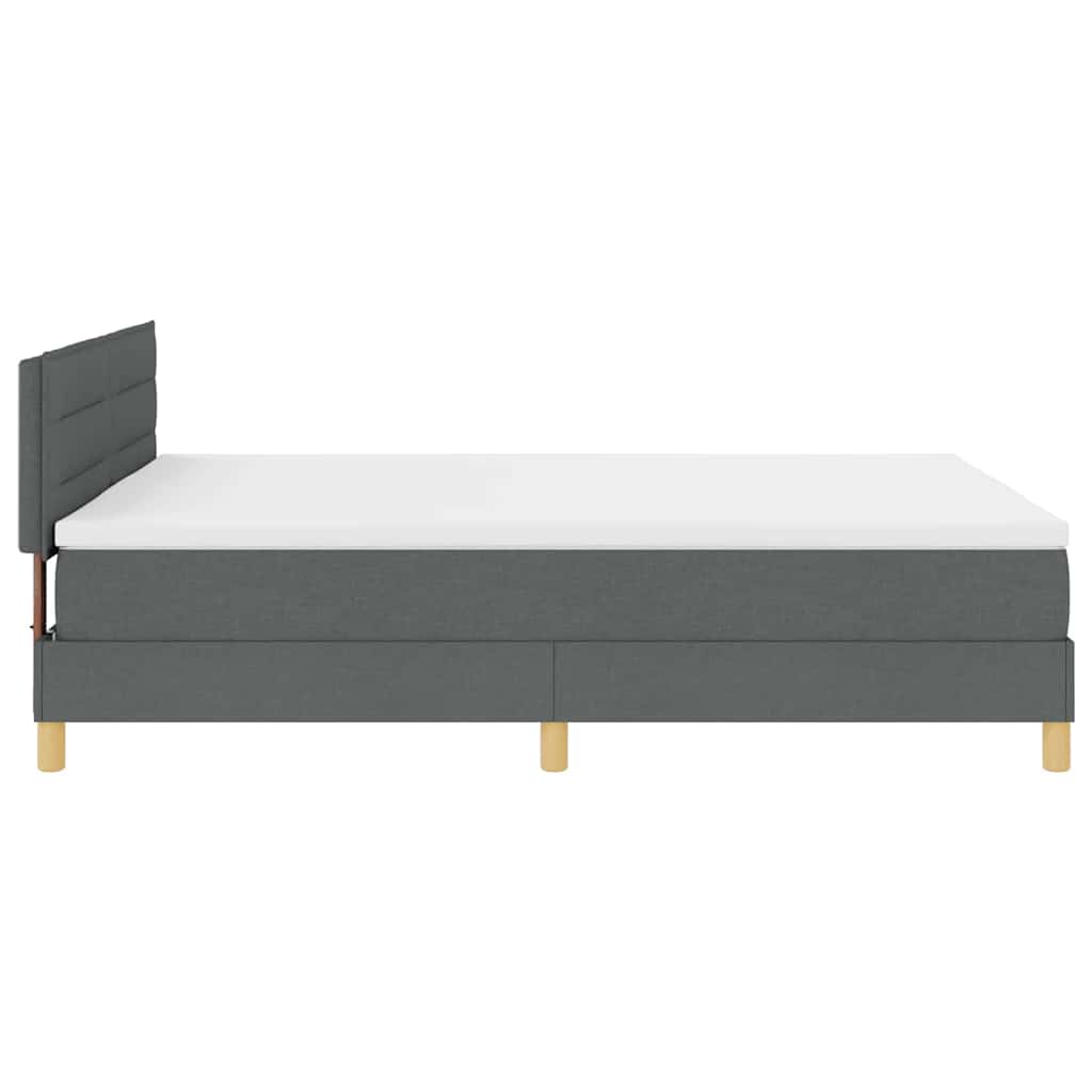 LED Box Spring Bed met hoofdeinde Donkergrijs 140 x 200 cm Stof is nu te koop bij PeponiXL, paradijselijk wonen!