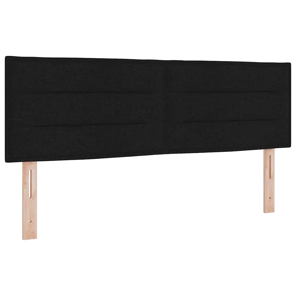 LED Box Spring Bed met hoofdeinde Zwart 140 x 200 cm Stof is nu te koop bij PeponiXL, paradijselijk wonen!