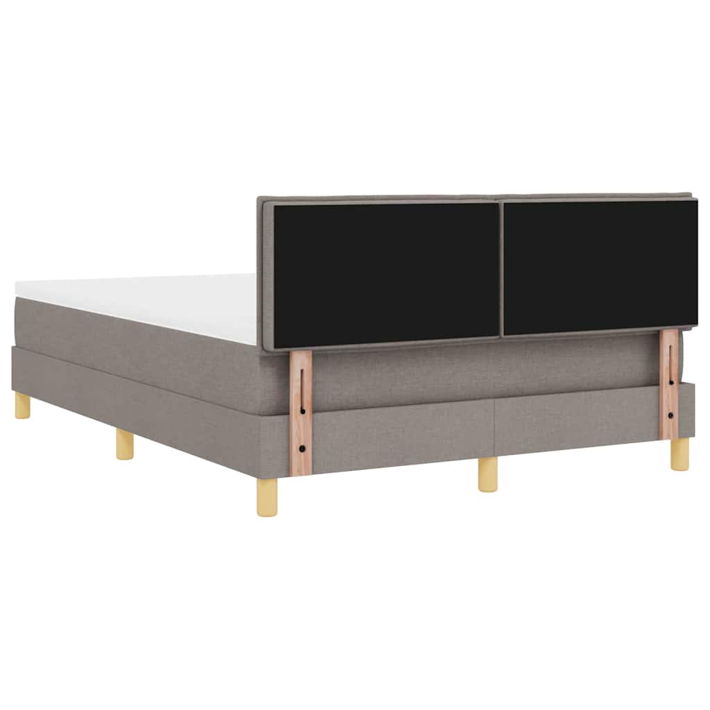 LED Box Spring Bed met hoofdeinde Taupe 140 x 200 cm Stof is nu te koop bij PeponiXL, paradijselijk wonen!