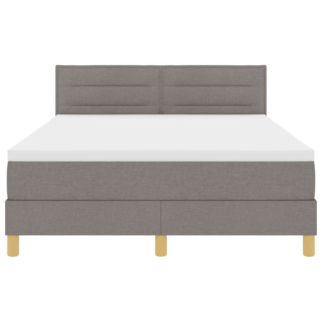 LED Box Spring Bed met hoofdeinde Taupe 140 x 200 cm Stof is nu te koop bij PeponiXL, paradijselijk wonen!