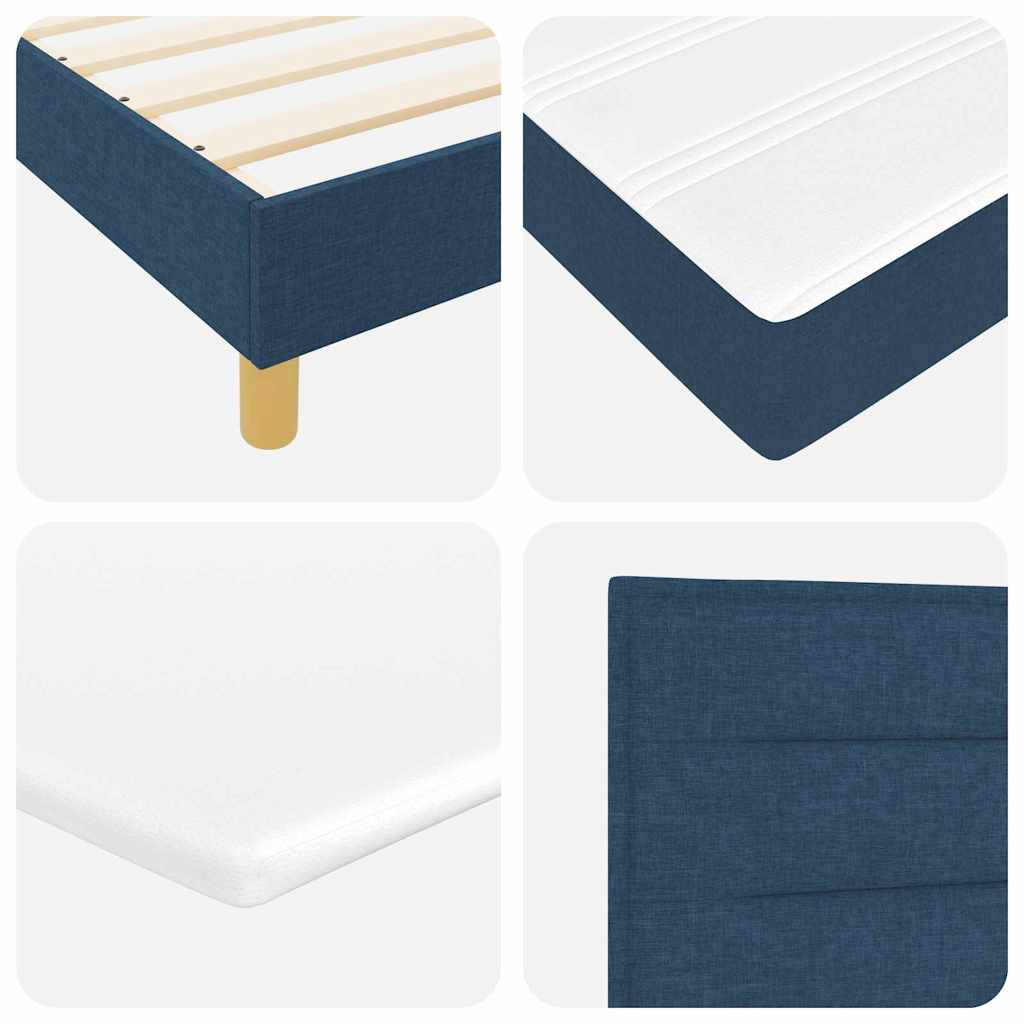 LED Box Spring Bed met kussen Blauw 140 x 200 cm Stof is nu te koop bij PeponiXL, paradijselijk wonen!