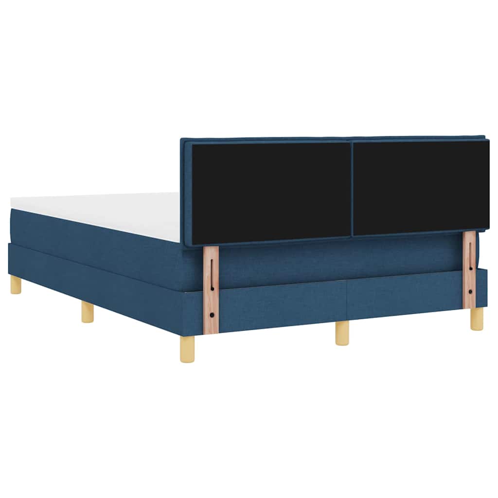 LED Box Spring Bed met hoofdeinde Blauw 160 x 200 cm Stof is nu te koop bij PeponiXL, paradijselijk wonen!