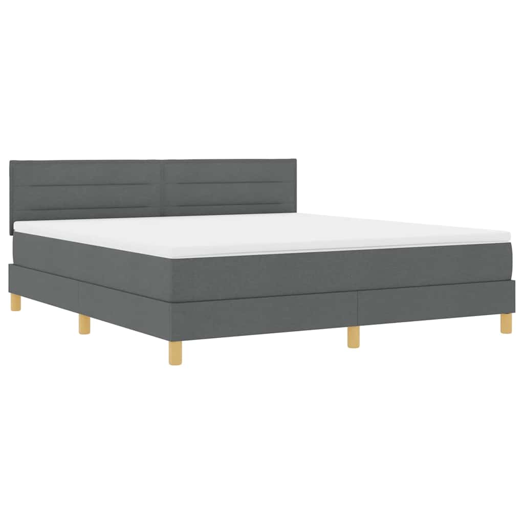 LED Box Spring Bed met hoofdeinde Donkergrijs 180 x 200 cm Stof is nu te koop bij PeponiXL, paradijselijk wonen!