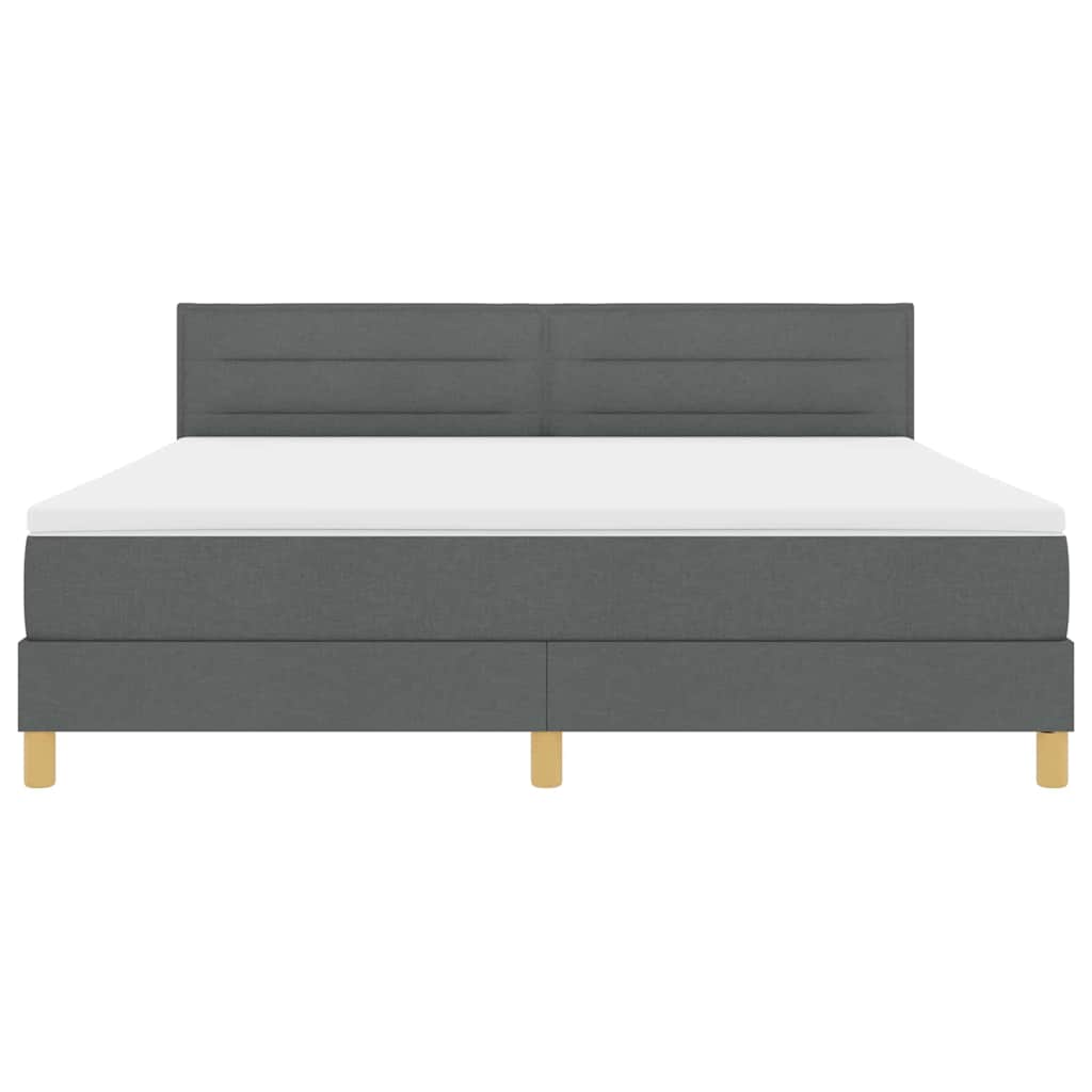 LED Box Spring Bed met hoofdeinde Donkergrijs 180 x 200 cm Stof is nu te koop bij PeponiXL, paradijselijk wonen!