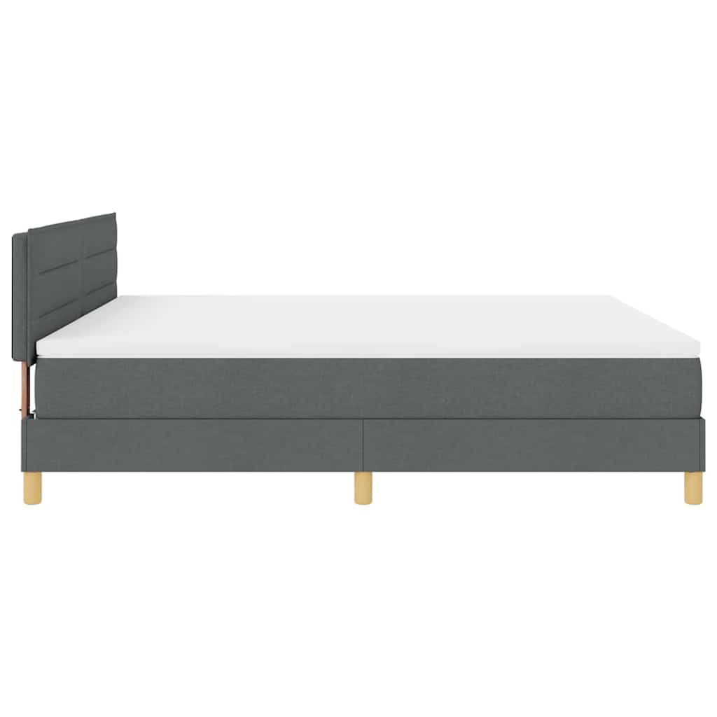 LED Box Spring Bed met hoofdeinde Donkergrijs 180 x 200 cm Stof is nu te koop bij PeponiXL, paradijselijk wonen!