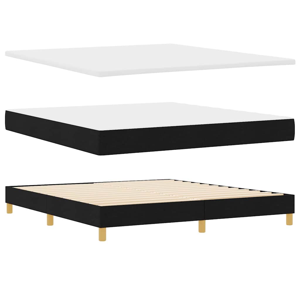 LED Box Spring Bed met hoofdeinde Zwart 180 x 200 cm Stof